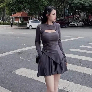 THỜI TRANG NỮ SET VÁY CÓ LÓT QUẦN TRONG VẢI THUN TĂM BIGSIZE 50-100KG