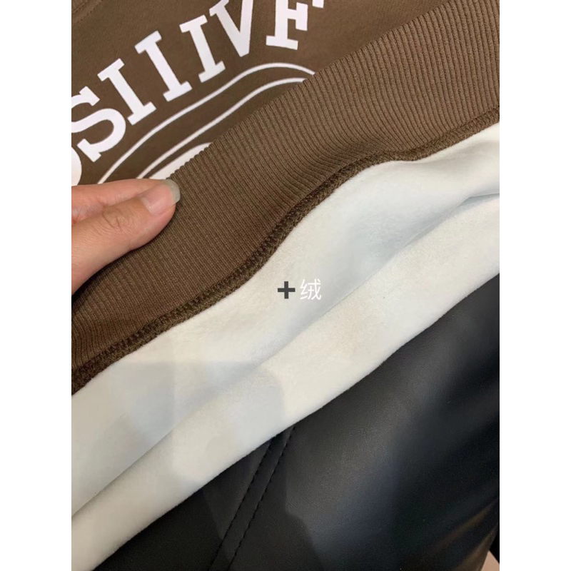 Áo nỉ nữ mùa thu đông phong cách retro ngắn dáng rộng