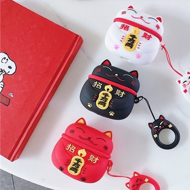 Vỏ Ốp Case Airpods Bảo Vệ Tai Nghe Không Dây Hình Mèo Thần Tài Dành Cho Airpods 1/ Airpods 2/Airpod 3/Airpod Pro....