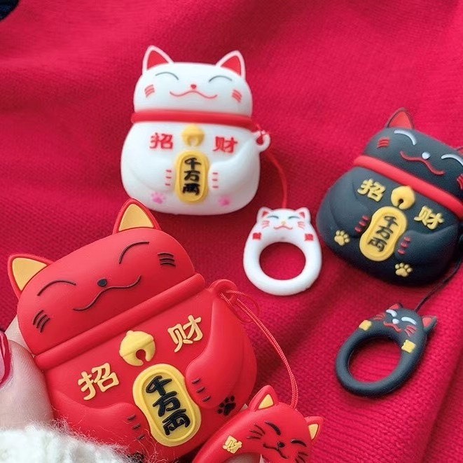 Vỏ Ốp Case Airpods Bảo Vệ Tai Nghe Không Dây Hình Mèo Thần Tài Dành Cho Airpods 1/ Airpods 2/Airpod 3/Airpod Pro....