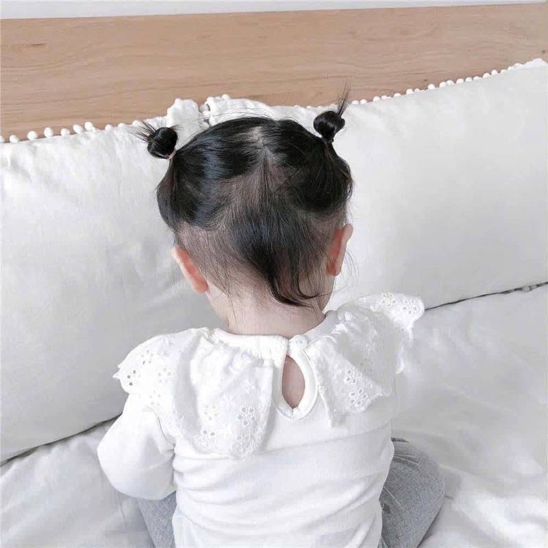 COMBO 2 ÁO TRẮNG DÀI TAY CỔ BÈO CHO BÉ