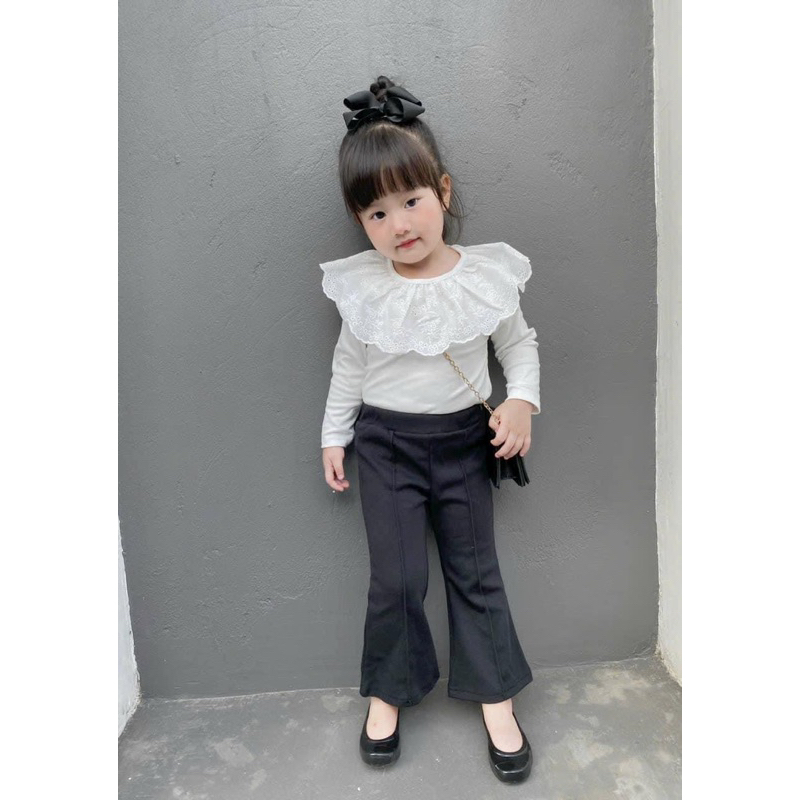 COMBO 2 ÁO TRẮNG DÀI TAY CỔ BÈO CHO BÉ