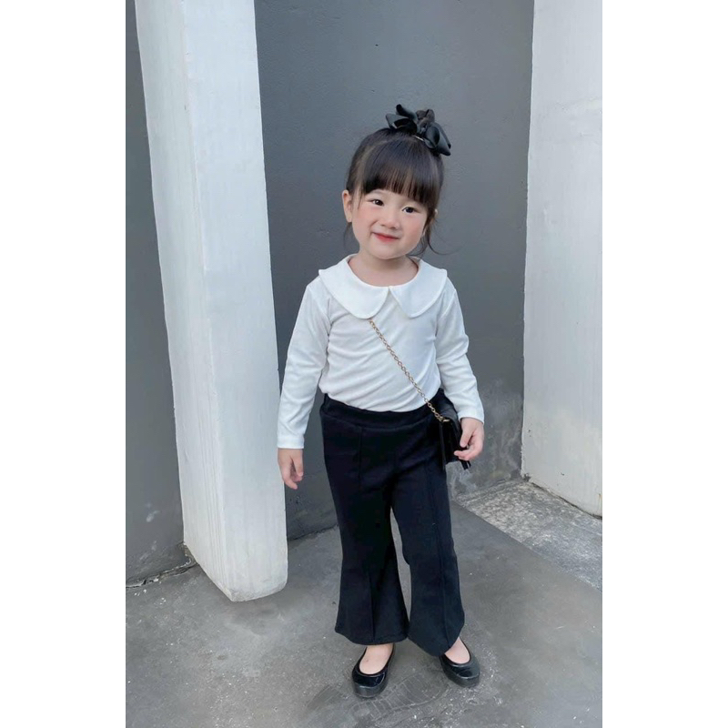 COMBO 2 ÁO TRẮNG DÀI TAY CỔ BÈO CHO BÉ