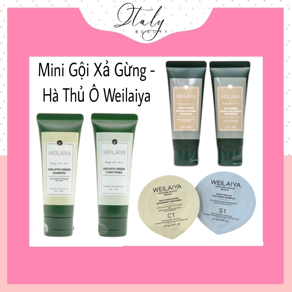 Mini Dầu gội gừng Weilaiya giảm rụng, kích mọc tóc, dầu gội Weilaiya phục hồi nấm truffle mini