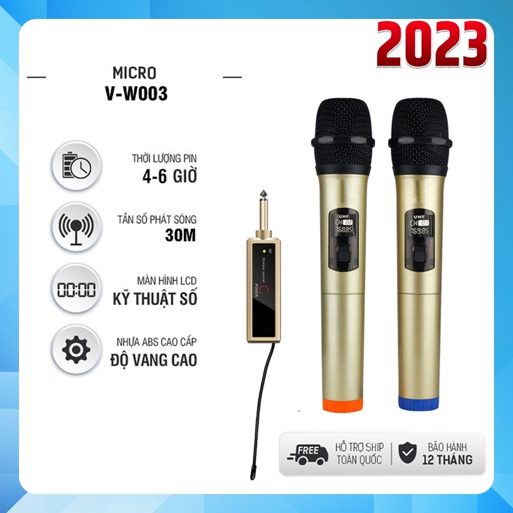 Micro Không dây cao cấp ONTEK E6S / W003 chính hãng âm thanh nhẹ và êm, chuyên dùng cho Amply, loa kéo-bảo hành 12 tháng