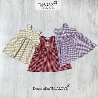 Váy Cho Bé Gái Babydoll 3 Màu Kẻ Đẹp Siêu Cưng