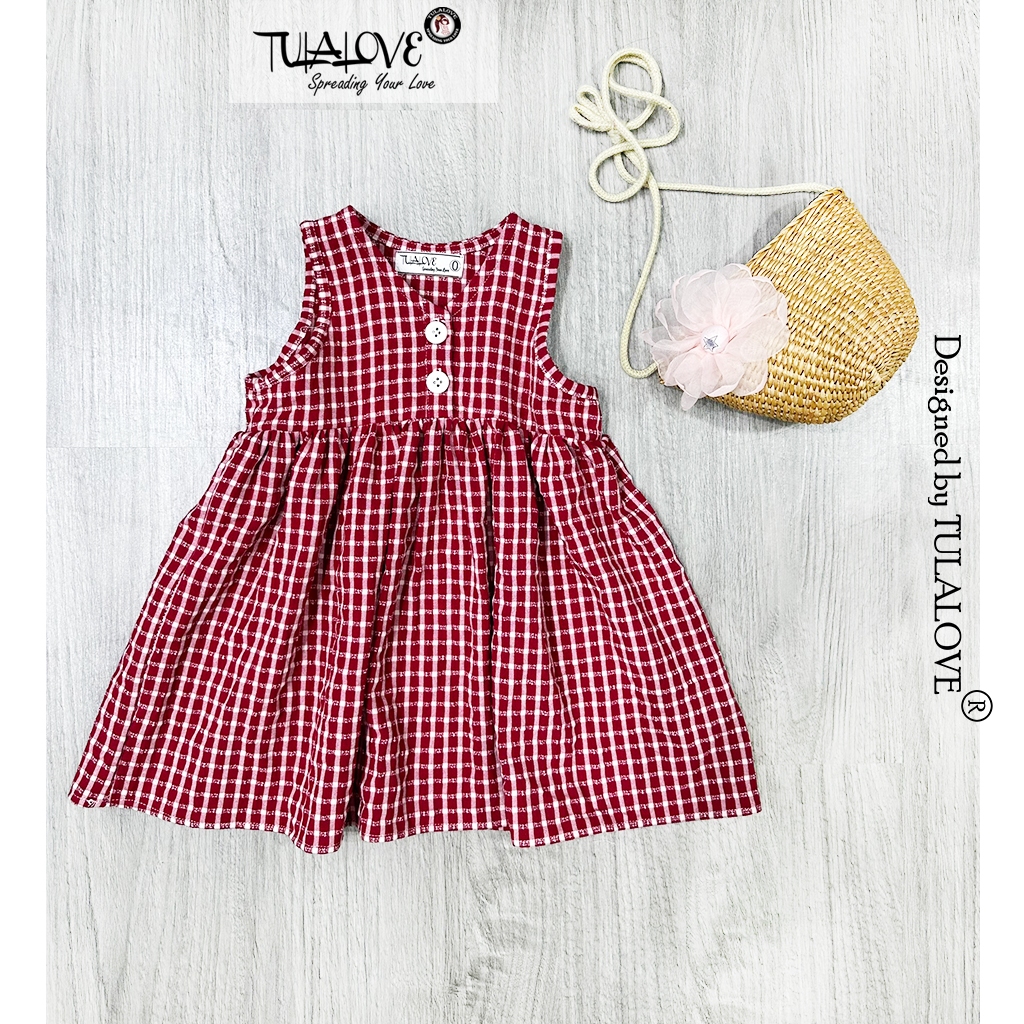Váy Cho Bé Gái Babydoll 3 Màu Kẻ Đẹp Siêu Cưng