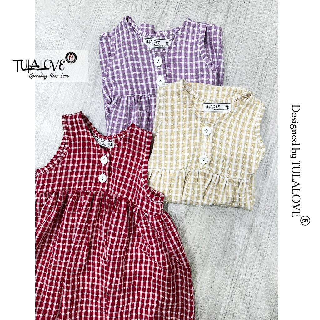 Váy Cho Bé Gái Babydoll 3 Màu Kẻ Đẹp Siêu Cưng