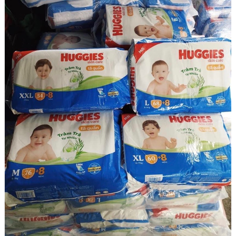 Bỉm Huggies quần/dán cho bé đủ size M74/L68/XL62/XXL56