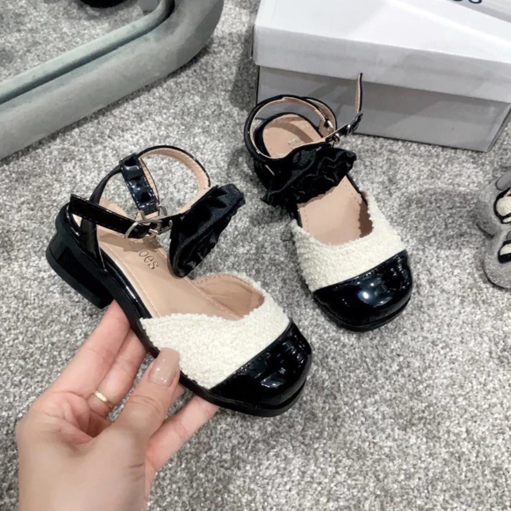 Giầy công chúa, Fom to đính nơ Hoa cườm thời trang cho bé gái 2-10 tuổi