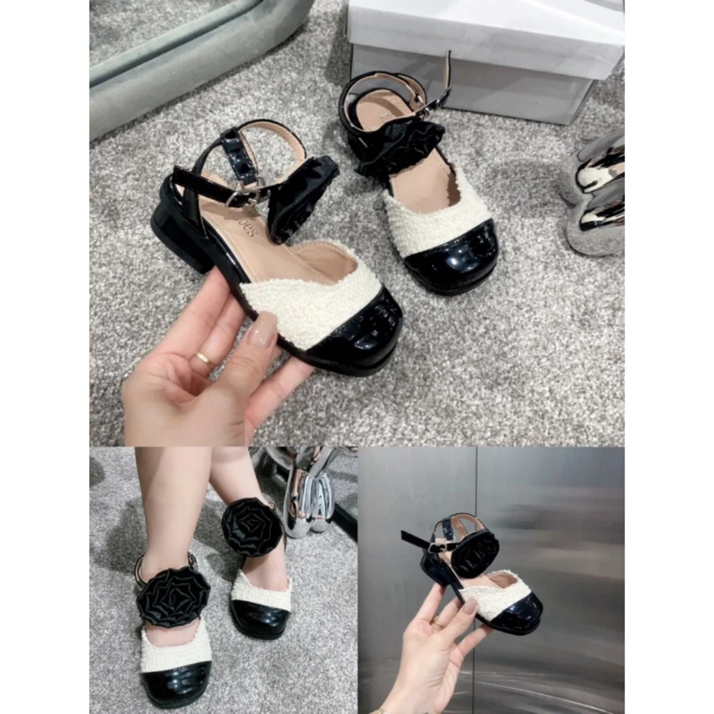 Giầy công chúa, Fom to đính nơ Hoa cườm thời trang cho bé gái 2-10 tuổi
