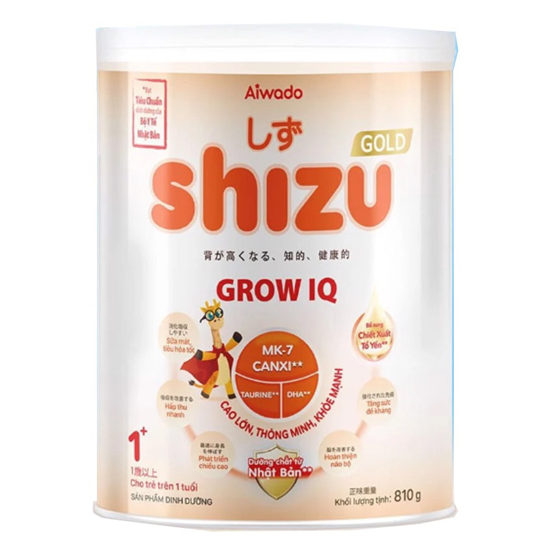 Sữa bột Aiwado Shizu Grow IQ lon 810.Giúp trẻ cao lớn thông minh,khỏe mạnh