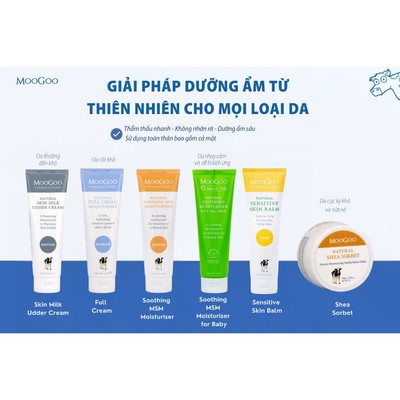 Bộ sản phẩm toàn diện chăm sóc nhạy cảm, viêm da cơ địa, chàm sữa trẻ sơ sinh, bà bầu - MooGoo Úc - thuần chay