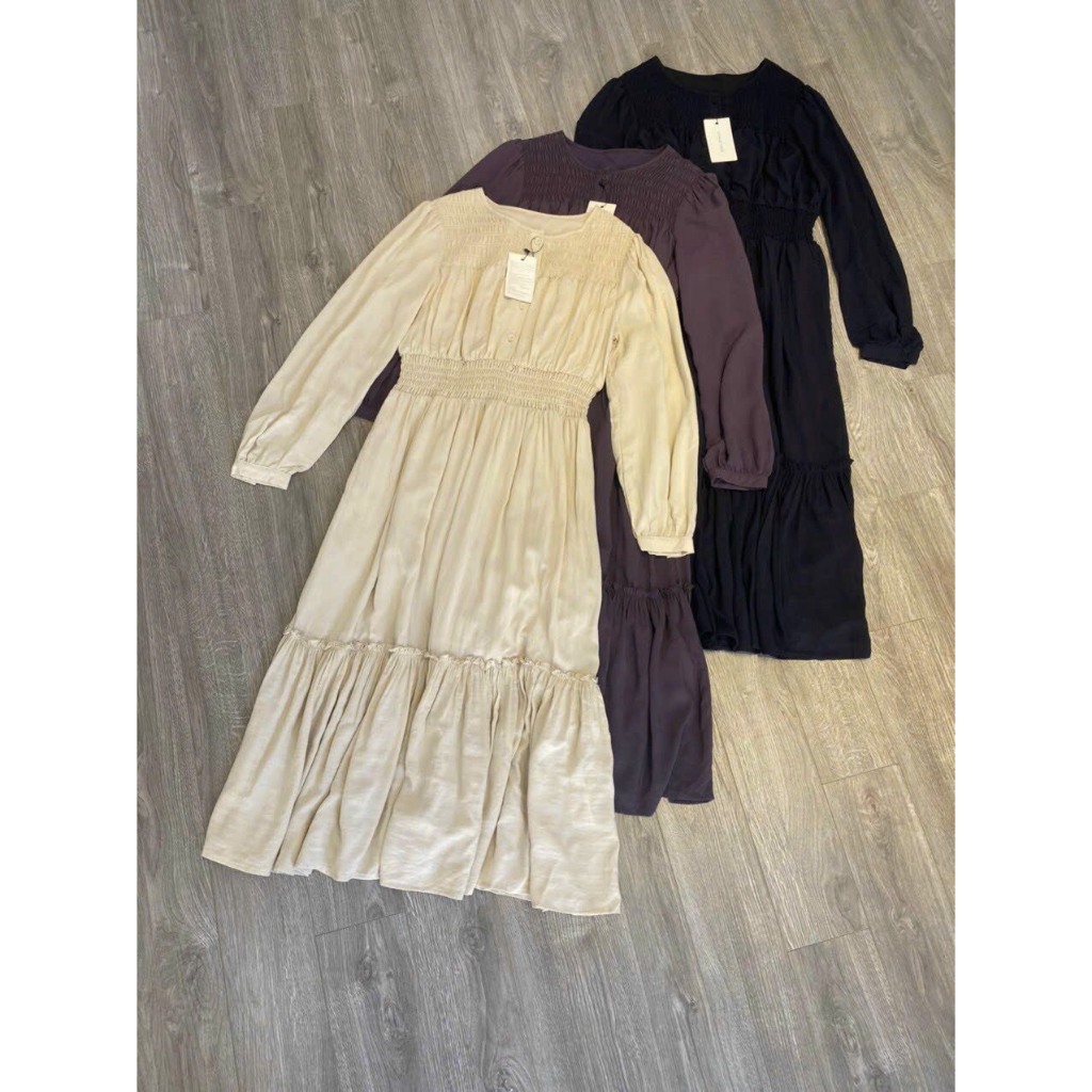 Đầm Váy Nữ dài dự tiệc Luxe 2 lớp sang chảnh xuát hàn dư xịn vnxk 3mau