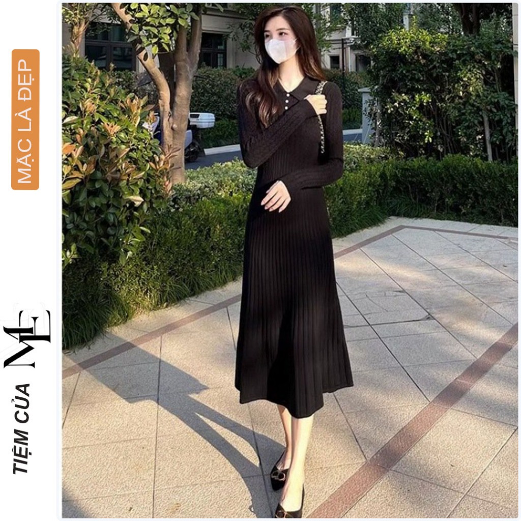 ĐẦM VÁY BẦU THỜI TRANG THU ĐÔNG V6441 DÁNG BODY CHẤT LEN MONGTOGHI QUẢNG CHÂU CAO CẤP MỀM HOT TREND FREESIZE