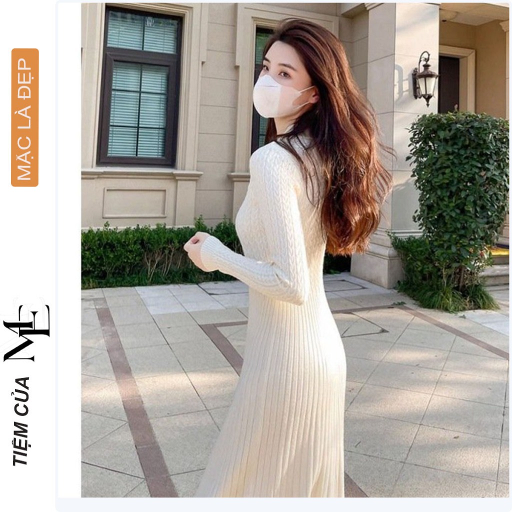 ĐẦM VÁY BẦU THỜI TRANG THU ĐÔNG V6441 DÁNG BODY CHẤT LEN MONGTOGHI QUẢNG CHÂU CAO CẤP MỀM HOT TREND FREESIZE