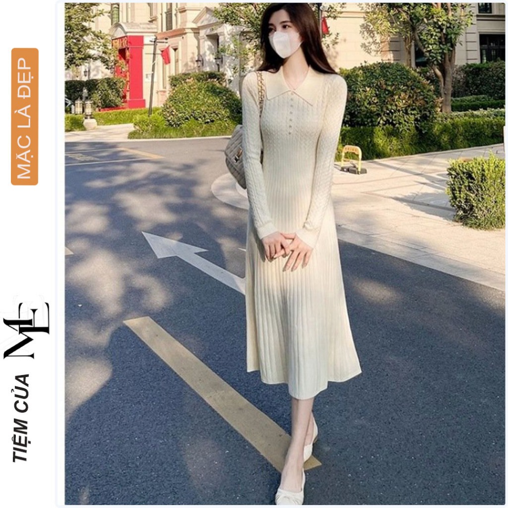 ĐẦM VÁY BẦU THỜI TRANG THU ĐÔNG V6441 DÁNG BODY CHẤT LEN MONGTOGHI QUẢNG CHÂU CAO CẤP MỀM HOT TREND FREESIZE
