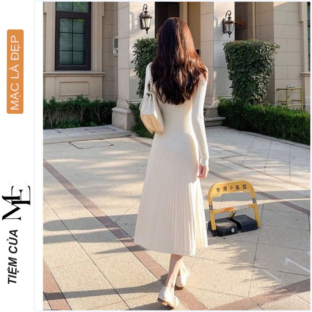 ĐẦM VÁY BẦU THỜI TRANG THU ĐÔNG V6441 DÁNG BODY CHẤT LEN MONGTOGHI QUẢNG CHÂU CAO CẤP MỀM HOT TREND FREESIZE