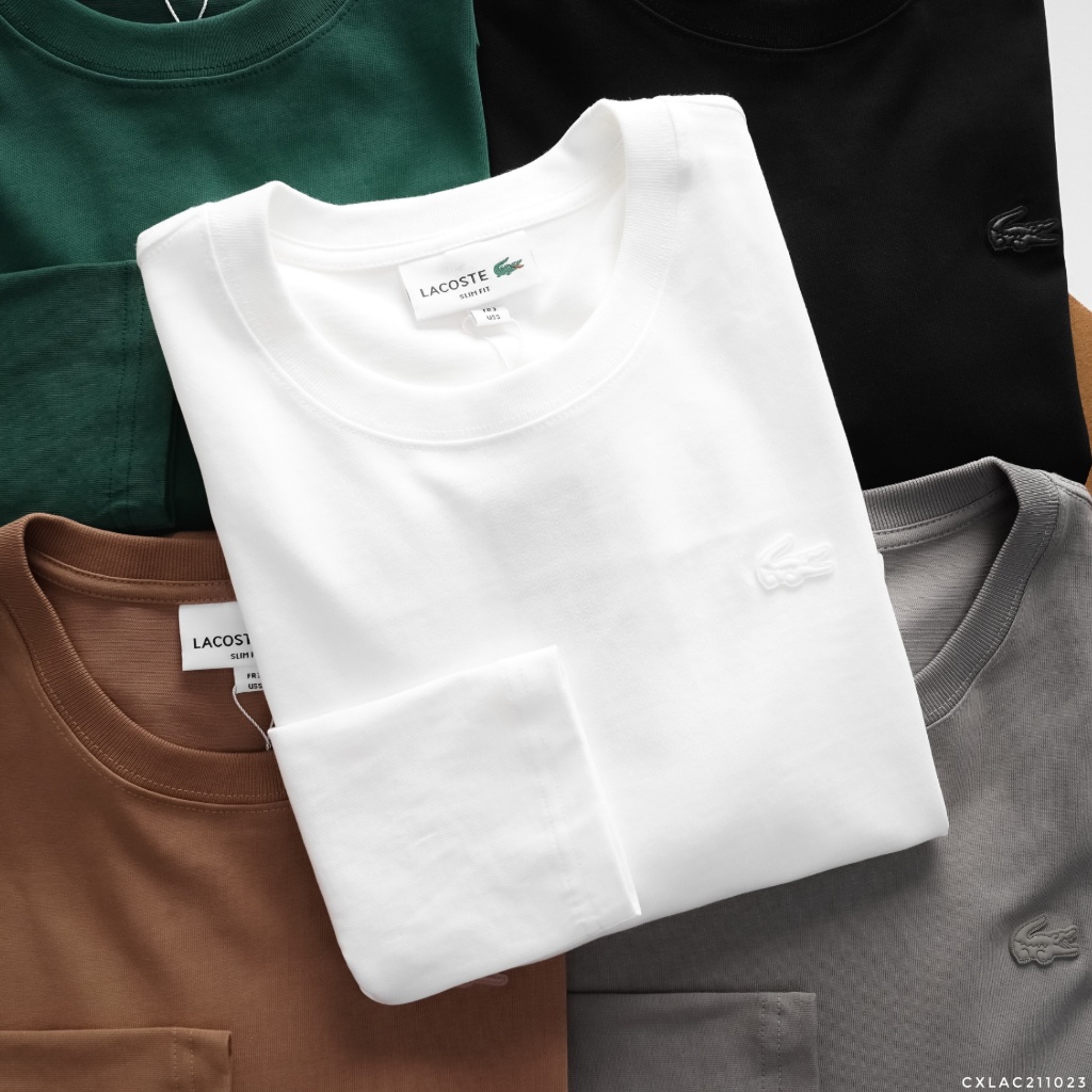 Áo Thun Nam Dài Tay Lcst Trơn AT42, Form Slim-Fit, vải cotton thấm hút mồ hôi Hàng VNXK