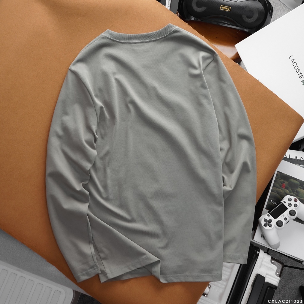 Áo Thun Nam Dài Tay Lcst Trơn AT42, Form Slim-Fit, vải cotton thấm hút mồ hôi Hàng VNXK