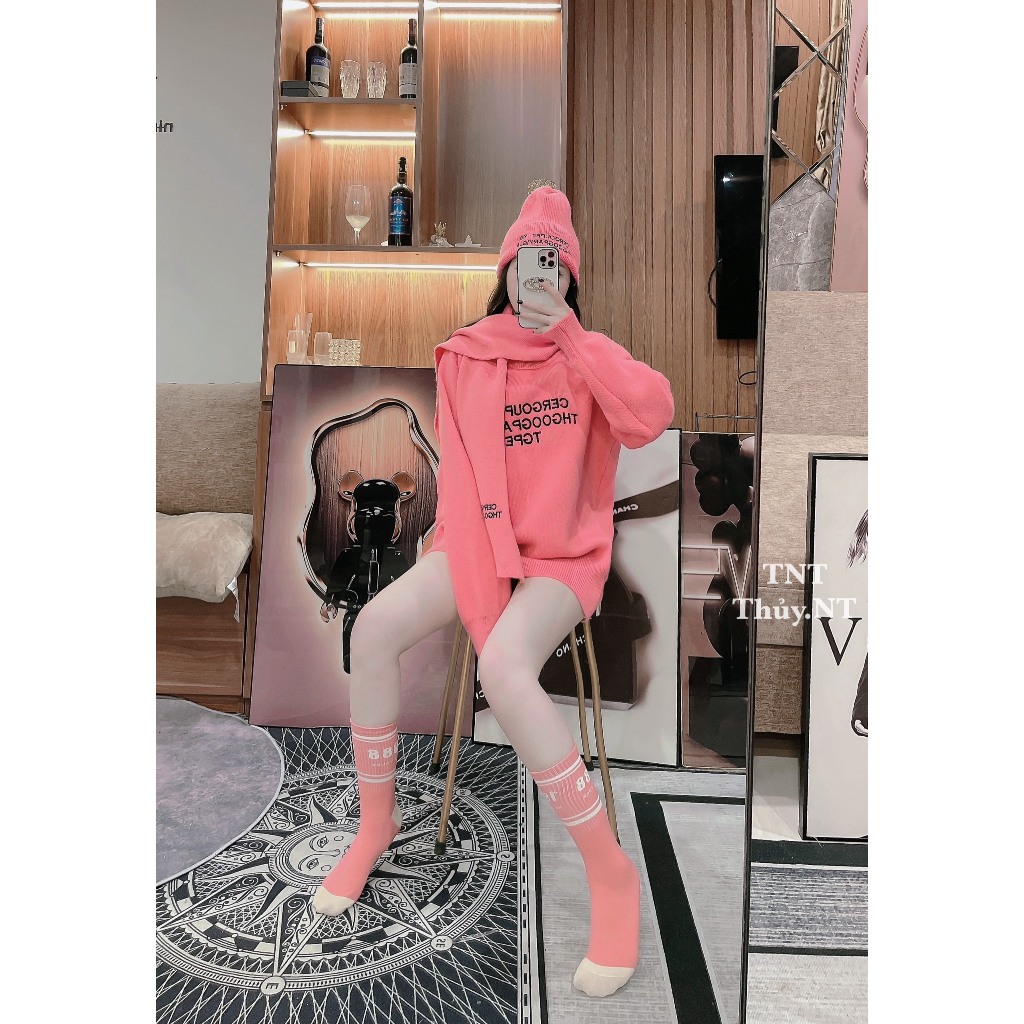 Set 3 món áo len kèm khăn+ mũ như hình, phom giấu quần chất siêu đẹp