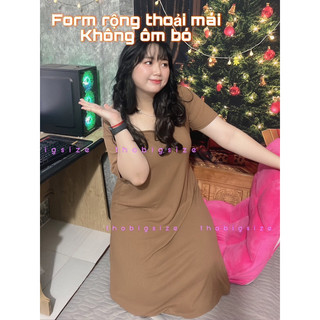 Đầm Bigsize Cổ Vuông Basic 60-95kg ( chất gân co dãn tốt )