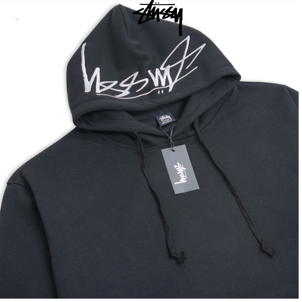 Áo hoodie Stussy Thêu nỉ bông cao cấp siêu dày, khoác 2 lớp stussy mũ zip bassic form rộng nam nữ unisex LOIX