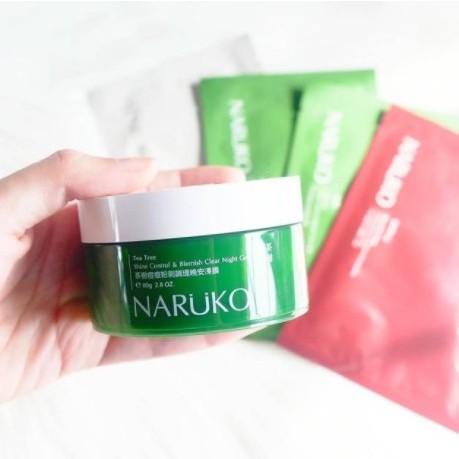 [Hàng công ty chính hãng full 2 tem] Mặt nạ ngủ Naruko trà tràm 80g - Kiềm dầu giảm mụn