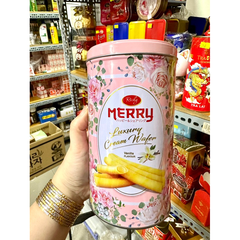 Bánh kem quế lon Merry hương vani 208g