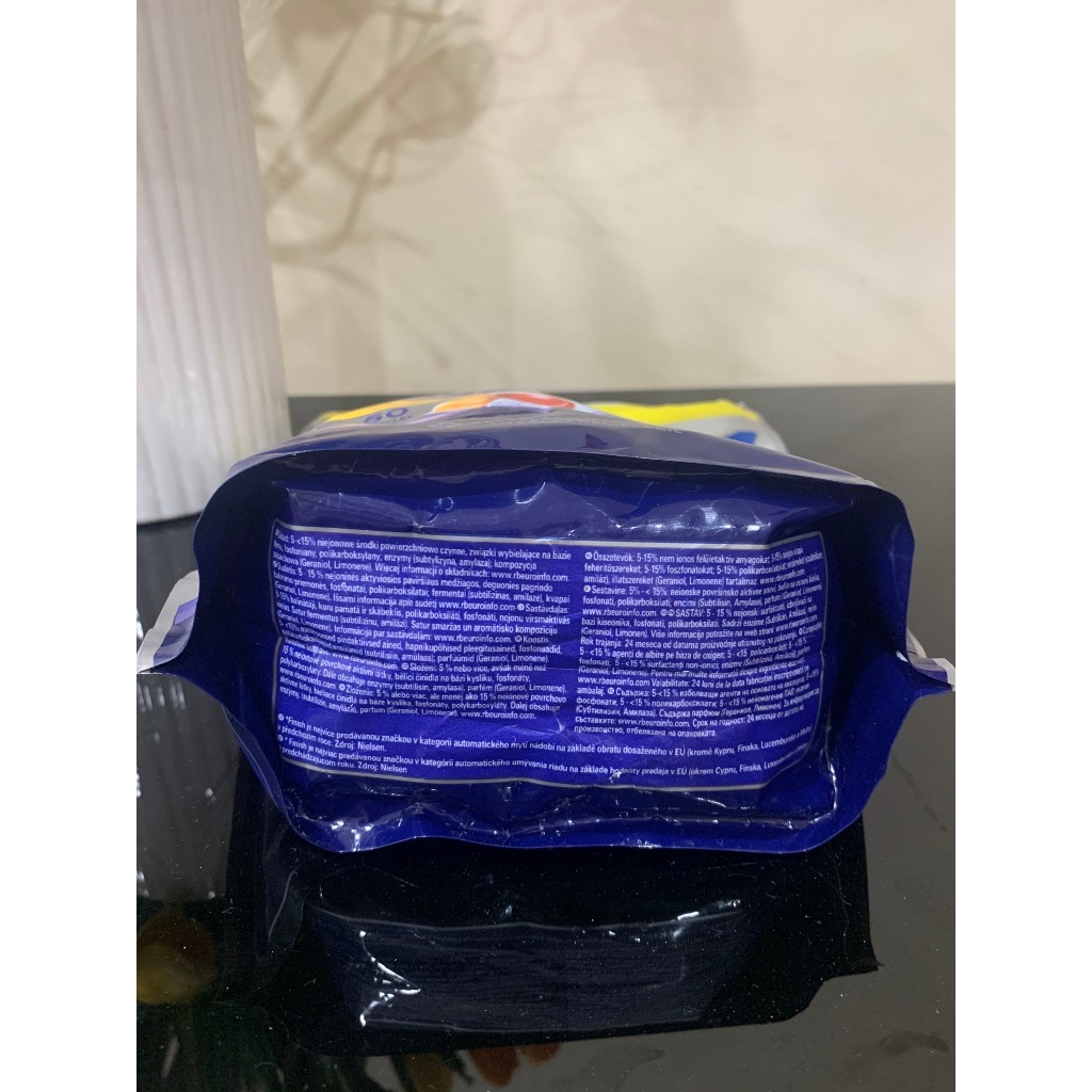 Viên Rửa Chén Bát Cao Cấp Finish Quantum All in 1 loại 12 chức năng túi 60 viên - Hương Chanh nhập khẩu EU đủ tem nhãn