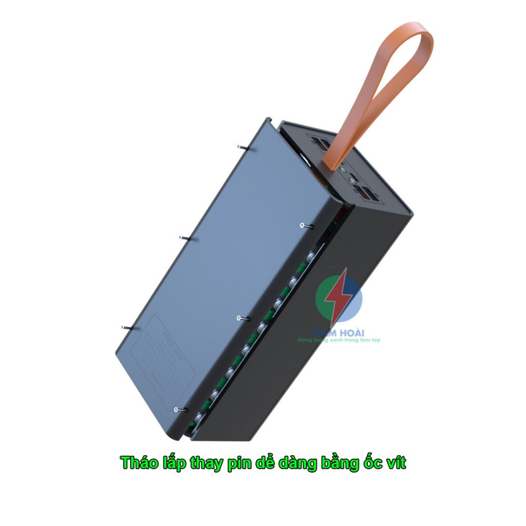 Box sạc dự phòng 24 cell pin 18650 C24 Sạc nhanh 22.5W và Sạc nhanh không dây 15W nam châm từ tính