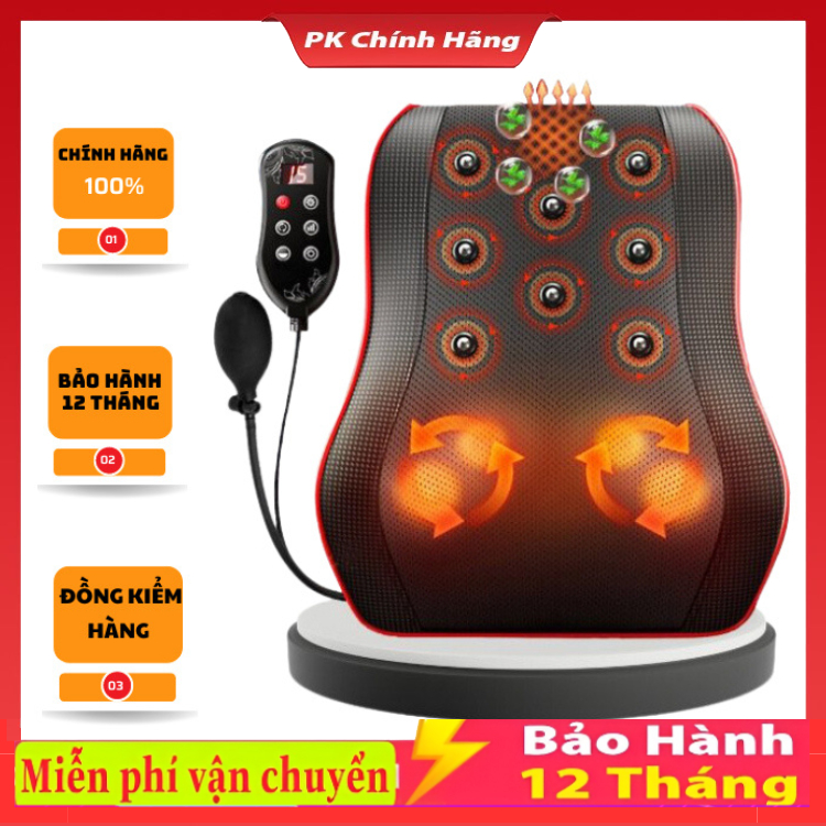 Gối Massage Cổ Vai Gáy 20 Bi Mẫu Mới [Có Điều Khiển], Máy Massage Cổ Vai Gáy Hồng Ngoại, Massage Giảm Nhức Mỏi Toàn Thân