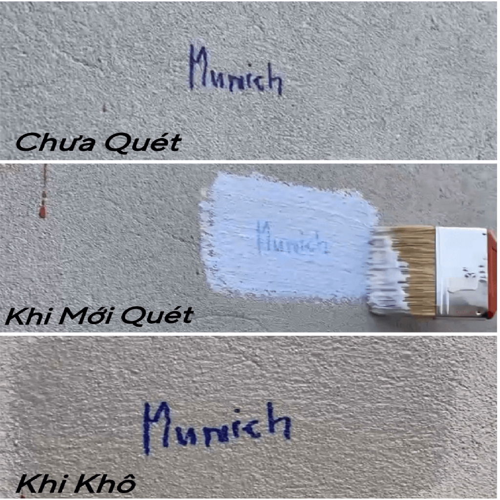 Munich chống thấm PU đàn hồi 500%, chống thấm vết nứt tường nhà nhà, sàn nhà vệ sinh, máng xối, mái tôn