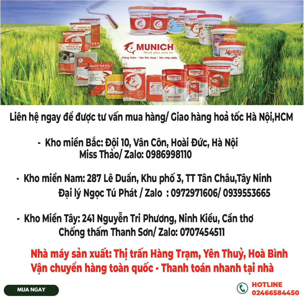 Munich chống thấm PU đàn hồi 500%, chống thấm vết nứt tường nhà nhà, sàn nhà vệ sinh, máng xối, mái tôn