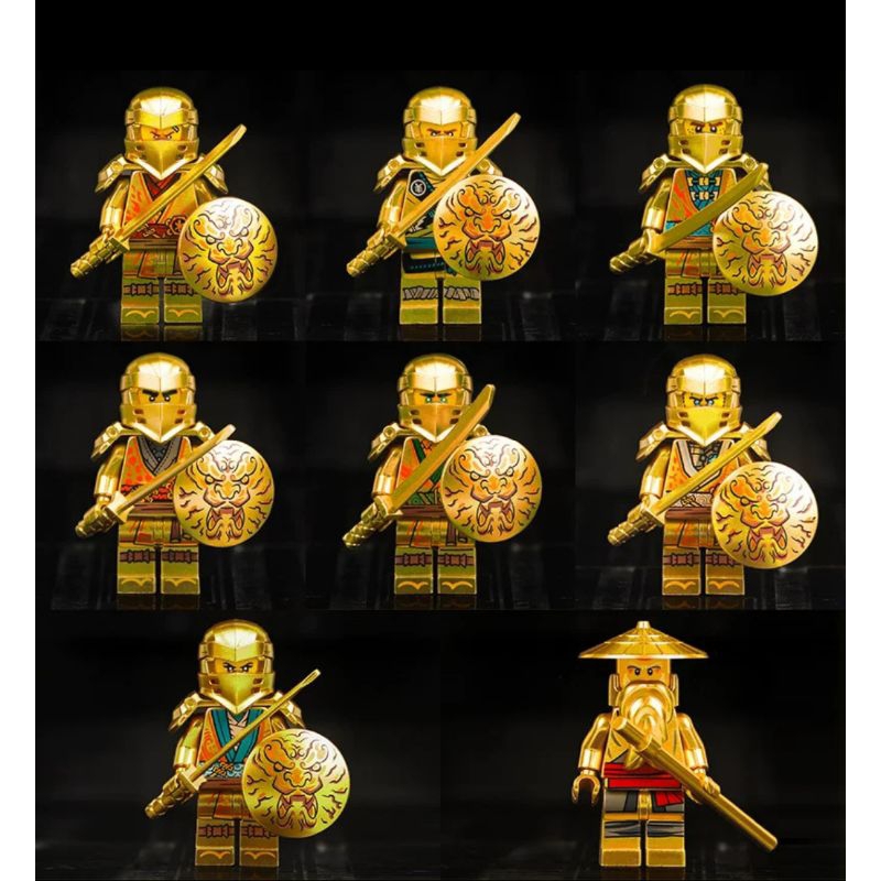 Combo 8 mô hình lắp ráp nhân vật Ninjago phiên bản Vàng Gold