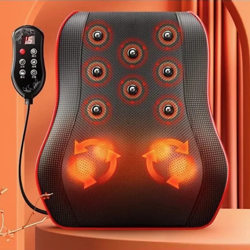 Gối Massage Cổ Vai Gáy 20 Bi Mẫu Mới [Có Điều Khiển], Máy Massage Cổ Vai Gáy Hồng Ngoại, Massage Giảm Nhức Mỏi Toàn Thân