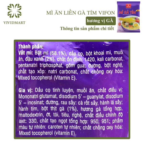 - VIFON - Mì gà tím Vifon / Mì Vifon gà tím/ Mì đùi gà tím Vifon/ Mì ăn liền gà tím Vifon