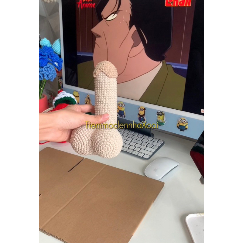 Bé ciu bằng len kích thước 18cm dùng để trang trí, quà tặng - Tiệm móc len nhà Xoài