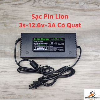 Sạc pin lion 3s-12.6v-3a có quạt tản nhiệt công suất cao