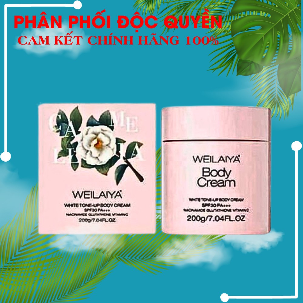 Kem body weilaiya Dưỡng Trắng Da Nâng Tone, chống nắng SPF30 PA +++ White Tone-Up Body Cream SPF30 PA+++ 200ml