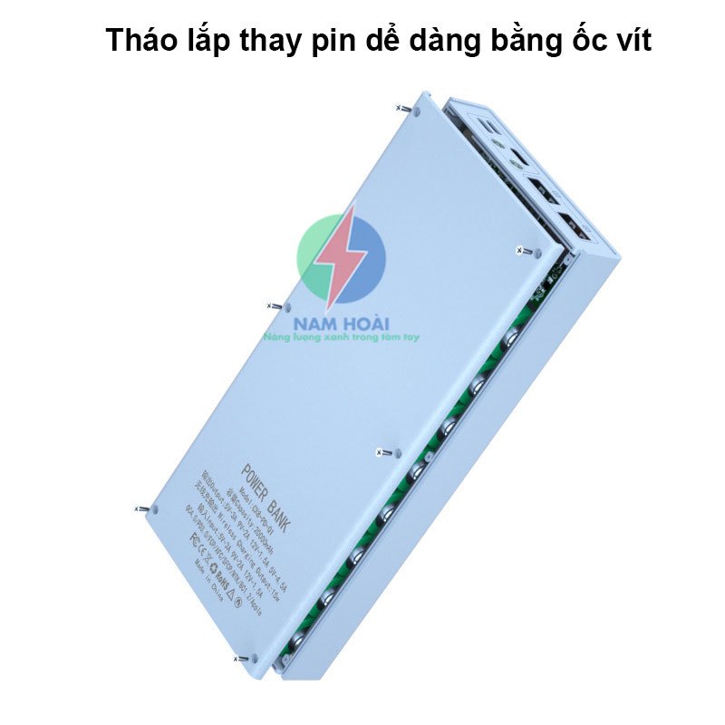 Box sạc dự phòng 8 cell pin 18650 CX8 Sạc nhanh 22.5W và Sạc nhanh không dây 15W nam châm từ tính