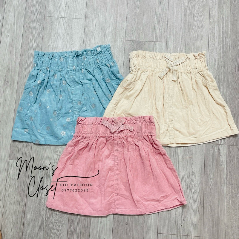 XD- Chân váy nhung tăm mỏng size 9/12m-4/5y