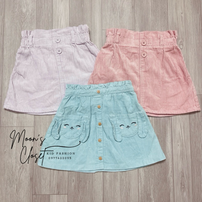 XD- Chân váy nhung tăm size 9/12m-7/8y