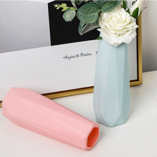 Bình Hoa, Lọ Nhựa 20*6cm Cắm Hoa Giả Gốm Phong Cách Bắc Âu Lizflower Bình Lục Giác Đế Nhọn