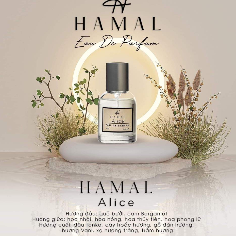 Nước Hoa Nữ ALICE 35ml Chính Hãng - HAMAL PARFUMS , Lưu Hương Bền Bỉ , Quyến Rũ , Cuốn Hút , Tiểu Thư