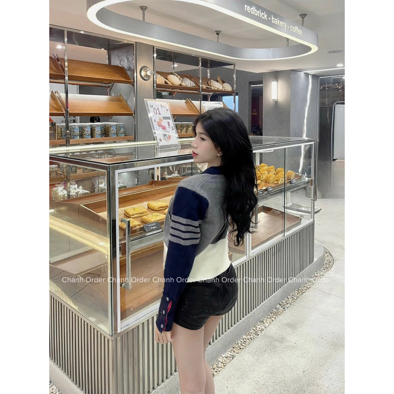 ÁO KHOÁC LEN CARDIGAN THOM HOT HIT, áo khoác len thome pha màu siêu iu T94