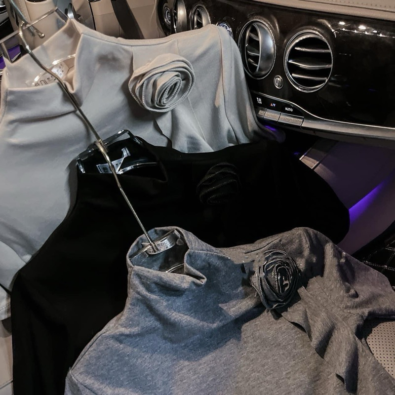 Áo Thun Tay Ngắn Cổ 3P Đính Hoa Siêu Hot