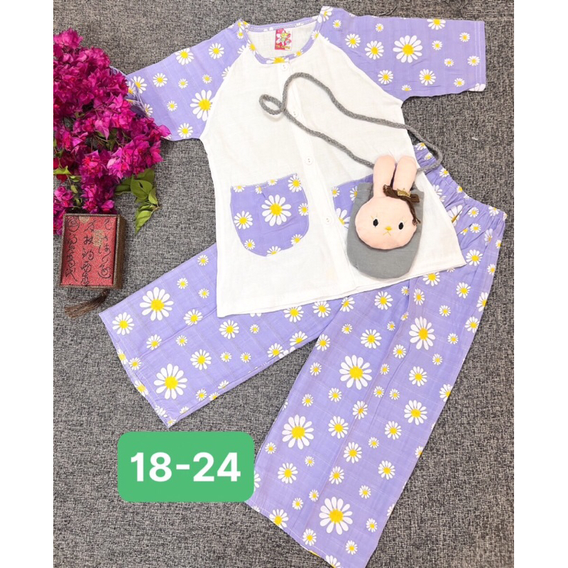 Bộ bà ba cho bé gái 17-21kg