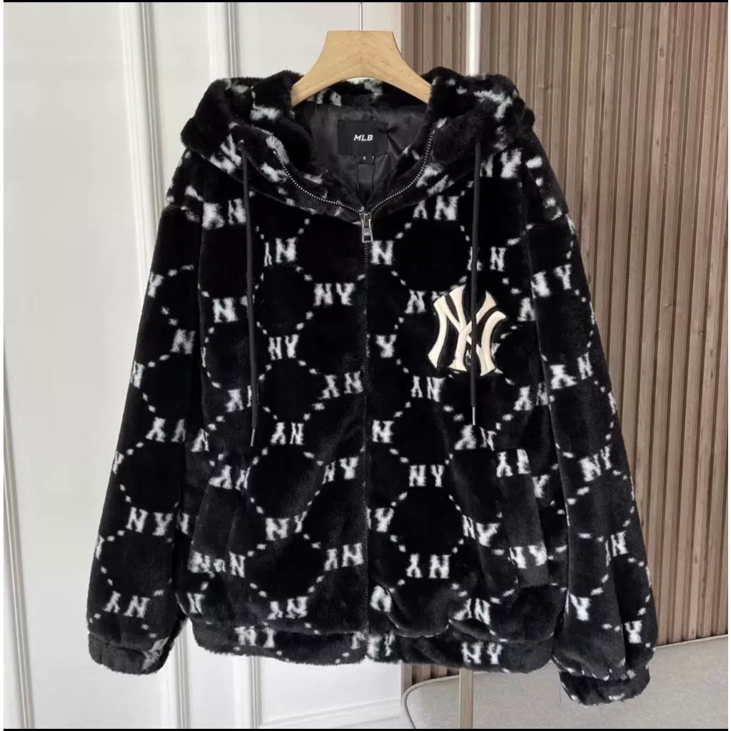 Áo khoác lông MlB NY nam nữ lông thỏ dày dặn cực ấm,Áo lông NY hàng quảng châu cao cấp latizia.vn