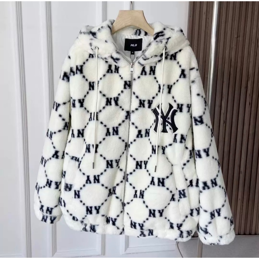 Áo khoác lông MlB NY nam nữ lông thỏ dày dặn cực ấm,Áo lông NY hàng quảng châu cao cấp latizia.vn